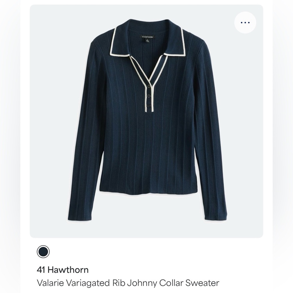 41 Hawthorn Navy Sweater with White Trim
